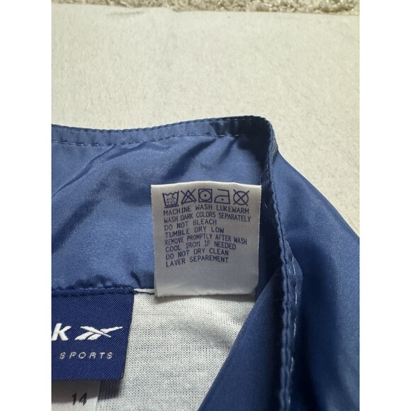 Vintage Reebok Windbreaker Jacket Large Blue 90’s Retro Full Zip Winter Casual - Picture 5 of 9